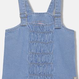 Blue Giraffe Girls Shoulder Straps Smocked Detailed Top-image-89