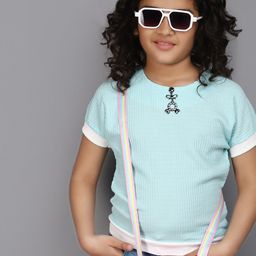 V-Mart Girls Striped Round Neck Extended Sleeves Regular Top-picture-21