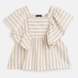 Chicco Striped Girls Flutter Sleeves Cotton Peplum Top-image-43