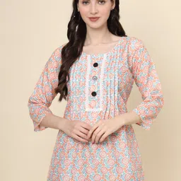 VAIRAGEE Floral Printed Cotton Straight Kurti-image-91