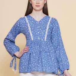 Modish Couture Floral Print Cotton Top-39