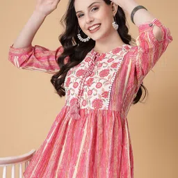 God Bless Floral Print Cotton Top-image-99