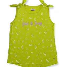 Gini and Jony Girls Floral printed Round Neck Sleeveless Tie-Up Cotton Top-image-96