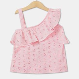 R&B Girls Self Design Schiffli Cotton Regular Top-picture-42