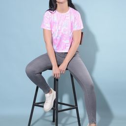 Crimsoune Club Floral Printed Round Neck Cotton Top-image-100