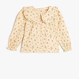 Koton Floral Print Puff Sleeve Cotton Top-picture-43