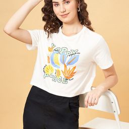 People Printed Cotton Boxy Crop Top-picture-17
