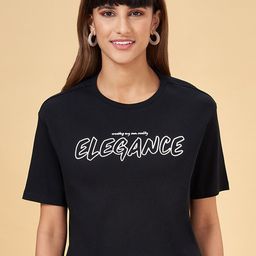 People Black Typography Printed T-Shirt-image-52