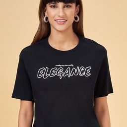 People Black Typography Printed T-Shirt-image-99