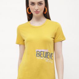 Madame Typography Printed Round Neck Cotton Top-image-90