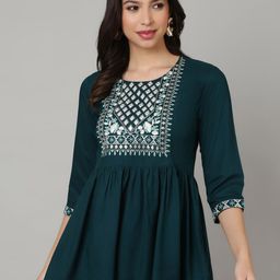 NISHABD Embroidered Round Neck Pure Cotton Top-picture-28