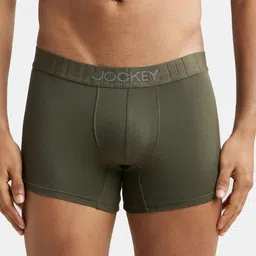 Jockey International Collection Men Olive Green Solid Pima Cotton Trunks IC32-picture-49
