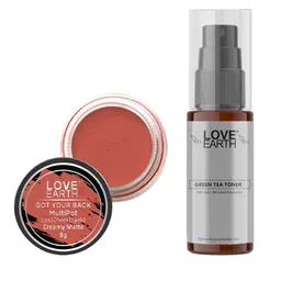LOVE EARTH Set of Multipot Matte Lip-Cheek-Eyelid Tint - Got Your Back +  Green Tea Toner-54