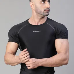 ATHLISIS Typography Printed Extended Sleeves Anti Odour Compression T-shirt-image-3