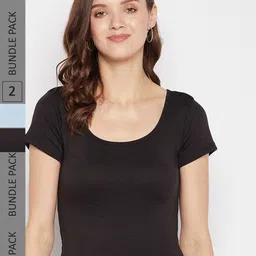 Clora Creation Pack Of 2 Scoop Neck Top-image-53