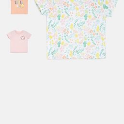 MINI KLUB Girls Set of 3 Printed Round Neck Pure Cotton T-shirt-image-64