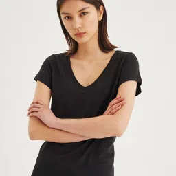 COLOR CAPITAL V-Neck Short Sleeves Relaxed fit Casual Top-picture-28