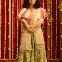 VASTRAMAY Girls Embellished Sequinned Ready to Wear Lehenga & Blouse With Dupatta-picture-56