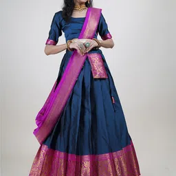 Fabcartz Semi-Stitched Lehenga & Unstitched Blouse With Dupatta-14