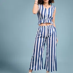 DressBerry Striped Top & Flared Trouser Co-Ords-image-81