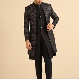 KISAH Self Design Sherwani Set-picture-11