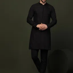 KISAH Mandarin Collar Regular Kurta With Trousers-image-65