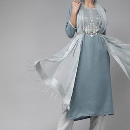 Varanga Women Sequinned Kurta with Trousers & With Dupatta-34