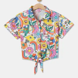R&B White Print Cotton Blouson Top-picture-31