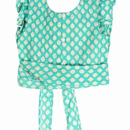 My Little Lambs Sea Green Flutter Sleeve Blouson Top-picture-2