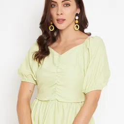 Madame Green Peplum Top-picture-15