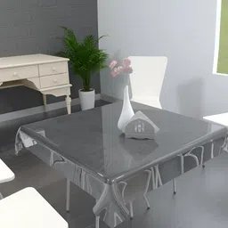 MONKDECOR Transparent Square Waterproof 4-Seater Table Cover-picture-4