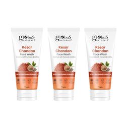 Globus naturals Set Of 3 Kesar Chandan Skin Lightening & Tan Removal Face Wash - 75 gm Each-6