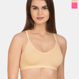 Tweens Pack Of 2 Non Padded Cotton Beginners Sports Bra With All Day Comfort-picture-35