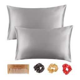 BePlush Grey 2 Pieces Pillow Cover With Scrunches Home Gift Set-image-82