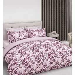 LABHAM Fuchsia Floral 210 TC King Bedsheet with 2 Pillow Covers-image-27