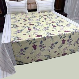 Pure Decor White & Yellow Floral 350 TC Pure Cotton King Bedsheet with 2 Pillow Covers-image-26