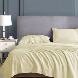 Bevi Cream 180 TC Pure Microfiber King Bedsheet with 2 Pillow Covers-image-2