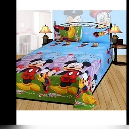 Supreme Home Collective Blue Printed 144 TC Queen Bedsheet With 2 Pillow Covers-image-90