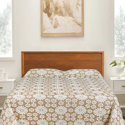 Saral Home Beige & White Floral 210 TC Queen Bedsheet with 2 Pillow Covers-image-69