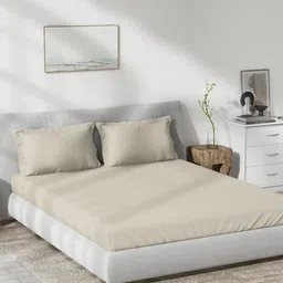 DDecor Grey Cotton 180 TC Queen Bedsheet With 2 Pillow Covers-image-20