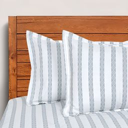 Saral Home White & Grey Striped 210 TC Queen Bedsheet with 2 Pillow Covers-image-73