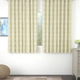 Story@home Set of 4 Beige Striped Print Room Darkening Window Curtain-image-45