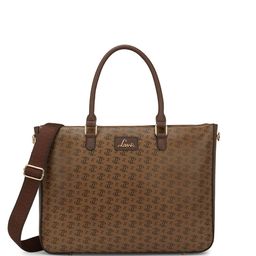 Lavie Printed Oversized Structured Tote Bag with Bow Detail-14
