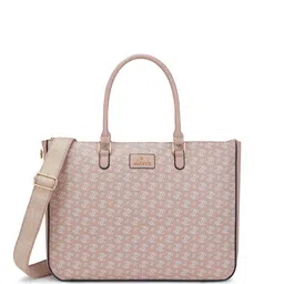 Lavie Women Brand Logo Printed Structured Leather Shoulder Bag-58