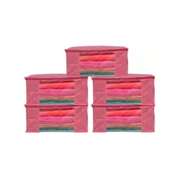 Perpetual Pink 5 Pieces Printed Saree Organisers-53