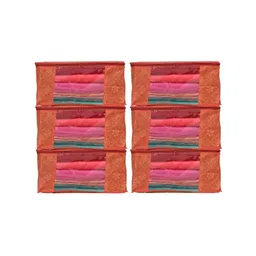 Perpetual Red 6 Pieces Printed Saree Organisers-42
