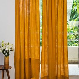 Fabindia Nalika Mustard Yellow Cotton Window Curtain-58