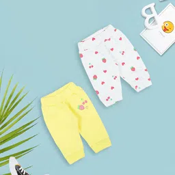 MeeMee Infant Girls Pack Of 2 Printed Cotton Joggers-30