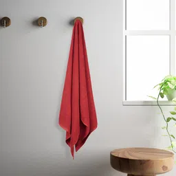 SPACES Red Pure Cotton 450 GSM Bath Towel-56