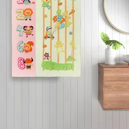 FABINALIV Kids Pink & Green 2 Pieces Cartoon Printed 420 GSM Bath Towels-32